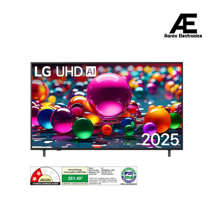 LG 65-inch (164 cm) 4K Ultra HD AI Smart TV (UA8300, 2025) | α7 AI Processor Gen8 | Filmmaker Mode | Dolby Atmos