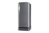 LG 185 L Single Door Refrigerator with Base Stand Drawer, Smart Inverter Compressor, Shiny Steel, 5 Star,(GLD1956ZAPZ)