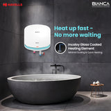 Havells Bianca 3 Litre Instant Water Heater(Geyser)| Bi Color LED IndicatorGlass Coated Anti-Rust Tank|Heavy Duty 3 Pin moulded Plug Top|Warranty: 5 Year on Inner Tank &amp; 3 Year on element (White Blue)