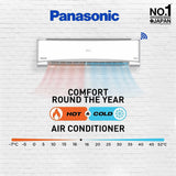Panasonic 1.5 Ton 3 Star Hot and Cold Wi-Fi Inverter Smart Split AC (Copper Condenser, 7 in 1 Convertible with True AI Mode, PM 0.1 Air Purification Filter, CS/CU-KZ18AKYF, White)