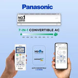 Panasonic 2 Ton 3 Star 7 in 1 Convertible Inverter Split Smart AC with Amazon Alexa and Google Assistant Support ,Copper Condenser, CS/CU-AU24ZKY3F)