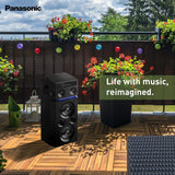Panasonic SC-UA30GW-K Party Speaker, 300 W RMS, Bluetooth, USB, AUX, FM Radio, USB, Full Karaoke, Airquake Bass, Portable with Handle, 2 mic Jacks (Black)