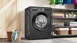 Bosch 7 kg 5 Star Series 4 Front Load Fully-Automatic Washing Machine, AI Active Water, 15 Wash Programs, Removes 99.9% Germs with Steam, No Tangle or Wrinkle, SoftCare Paddle, Black, WGA12208IN