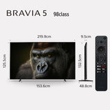 Sony 248 cm (98 inches) BRAVIA 5 Series 4K Ultra HD Smart Mini LED Google TV K-98XR55A