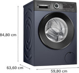 Bosch 7 kg 5 Star Series 4 Front Load Fully-Automatic Washing Machine, AI Active Water, 15 Wash Programs, Removes 99.9% Germs with Steam, No Tangle or Wrinkle, SoftCare Paddle, Black, WGA12208IN