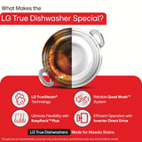 LG DFB435FV 15 Place Setting Freestanding Dishwasher with TrueSteam™, QuadWash™, Inverter Direct Drive, Wi-Fi, Auto Open Door, Prime Silver