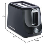 Morphy Richards AT 200 Bread Toaster|700W Toaster 2 slices|6 Different Browning Controls|Removable Crumb Tray|Cool Touch Body With Anti-Skid Feet|Wider Slots &amp; Hi-Lift Feature|Black