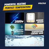 Voltas Crysta 5-Star 15L Water Heater 2000W, Warranty of 7 years on Tank, 3 Years on Heating Element, 2 Years on Product by Voltas|Free Installation| Free Connecting Pipe|Copper Element|8 Bar (White)
