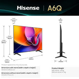 Hisense 146cm (58 inches) A6Q Series 4K Ultra HD Smart LED TV 58A6Q (Black)