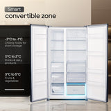 Godrej 600 L 3 Star, 1+2 Years Additional Warranty, Smart convertible Zones with Digital Touch Panel, Frost Free Inverter Side By Side Refrigerator(2025 Model, RS EONVELVET 646C RIT OP RS, Opera Rose)