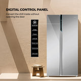Haier 602L 3Star 2 Door Premium Glass Door Side by Side Frost Free Refrigerator|Convertible|Smart Sense AI|Expert Inverter|Digital Display Panel|Deo Fresh Technology (HRS-682PMGU1, Mirror Glass)