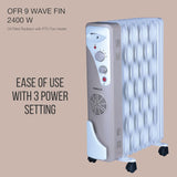 Havells 9 Fin OFR Heater 2400W with Fan – Oil Filled Radiator (Beige) (Open Box / Without Box)