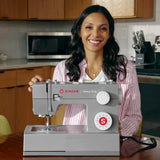 Singer 4423 Heavy Duty Zig Zag Sewing Machine, 23 Built in Stitches 97 Stitch Applications with 90 W Powerful motor &amp; Feed dog with 106 Teeth in 6 Rows-Get Free Online Interactive Master Class.
