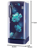 LG 205 L 4 Star Inverter Direct-Cool Single Door Refrigerator Appliance (GL-D221ABCY, Blue Charm, Base Stand with Drawer, Gross Volume-215 Ltr.)