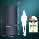Haier 445 L 2 Star Frost Free Bottom Mount Double Door Refrigerator|Convertible 14-in-1|Jhukna Mat-Bottom Freezer|Digital Display Panel|Triple Inverter|Twist Ice Maker (HRB-4952BGK-P, Graphite Black)