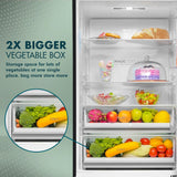 Haier 325 Litres 2 Star Convertible 14-in-1 Triple Inverter &amp; Fan Motor Technology, with Display Frost Free Double Door Refrigerator (HRB-3752PKG-P Black Glass, 2024 Model)
