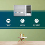 Blue Star 1.5 Ton 3 Star Fixed Speed Window AC (Copper, Turbo Cool, Fan Modes-Auto/High/Medium/Low, Hydrophilic Blue Fins, Dust Filters, Self-Diagnosis, WFE318L, White)