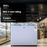 Godrej 302 L 3 Star Convertible Deep Freezer, Double Door Chest Freezer with Pentacool+ Cooling, D-Cool Technology & 5 Years Warranty (DH ESNCH 330C 2HCLP RW)