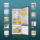 Haier 445 L 2 Star Frost Free Bottom Mount Double Door Refrigerator|Convertible 14-in-1|Jhukna Mat-Bottom Freezer|Digital Display Panel|Triple Inverter|Twist Ice Maker (HRB-4952BGK-P, Graphite Black)