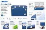 Blue Star 310 L 5 Star Double Door Deep Freezer, Hard Top, Static Cooling, R290 Refrigerant, (Blue, CF5-330NEYW-BL)