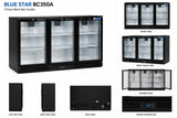 Blue Star 3 Door Back Bar Chiller BC350A | Back Bar Storage, 3 Door Design, Model BC350A, Commercial Chiller, Bar Use