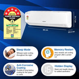 Voltas 1.5 Ton 5 Star, Inverter Split AC(Copper, 4-in-1 Adjustable Mode, Anti-dust Filter, 185V Vectra Elegant,White)