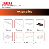 USHA 25 Liters (OTGW 25RC) Oven Toaster Grill (Wine &amp; Matte Black), Medium (OTGW25RC)