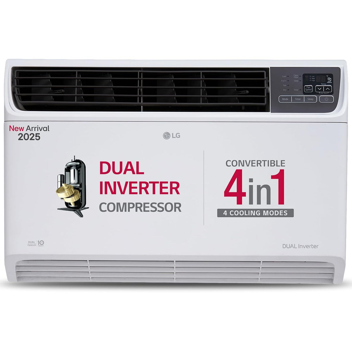 LG 1.5 Ton 5 Star DUAL Inverter Window AC (Copper, Convertible 4-in-1 cooling, 4 Way Air Swing, HD Filter, UW-Q18WUZA, White)