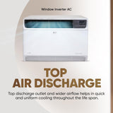 LG 1.5 Ton 5 Star DUAL Inverter Window AC (Copper, Convertible 4-in-1 cooling, 4 Way Air Swing, HD Filter, UW-Q18WUZA, White)