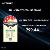 GENERAL 1.5Ton BEE 2026 4 Star Rated,Hot & Cold Inverter Split AC(ASGG18KJTA-B,White,Copper,5280W,15m Long Reach Airflow,4 Way Swing,-15°C~55°C Max,Suitable for 170~250 Sft,Free Standard Installation)