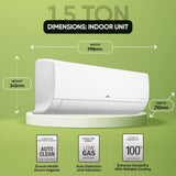 LG 1.5 Ton 5 Star AI DUAL Inverter Split AC (Copper, AI Convertible 6-in-1 Cooling, 4 Way Swing, HD Filter with Anti-Virus Protection, TS-Q19ENZE, White)