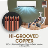 LG 1.5 Ton 3 Star Hot &amp; Cold, DUAL Inverter Split AC (Copper, Convertible 5-in-1, VIRAAT Mode, 4 Way Swing, HD Filter with Anti-Virus Protection, US-H18VNXE, White)