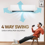 LG 2 Ton 3 Star DUAL Inverter Split AC (Copper, AI Convertible 6-in-1, Diet Mode+, Faster Cooling &amp; Energy Saving, 4 Way Swing, HD Filter with Anti-Virus Protection, US-Q24ENXE, White)