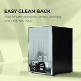 Haier 100 L 2 Star Direct Cool Single Door Mini Bar Refrigerator with Chiller Freezer Box, LED Light for Clear View, Lock & Key and Easy Clean Back (HRD-1252KSA, Black Steel, 2026 Model)