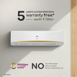 Godrej 1.4 Ton 5 Star, 5 Years Comprehensive Warranty, 5-In-1 Convertible Cooling, Inverter Split AC (Copper, Heavy-Duty Cooling At 52 °C (2025 Model, SIC 17LTC5 WYR, White)