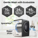 Samsung 12 kg, 5 Star, AI Control, Super Speed, Wi-Fi, Hygiene Steam with Inbuilt Heater, Digital Inverter, Fully-Automatic Front Load Washing Machine (WW12DB8B54GSTL, Navy)