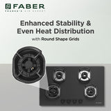 Faber Della HD784 CI AI 4 Burner Hob | 78CM Auto Ignition Brass Burner Hob