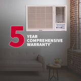 Hitachi 1.5 Ton 5 Star, Window expandable Inverter AC (100% Copper, 100% cooling at 43 degree Celsius, Dust Filter, RAW518HIEO, White)