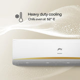 Godrej 1.4 Ton 5 Star, 5 Years Comprehensive Warranty, 5-In-1 Convertible Cooling, Inverter Split AC (Copper, Heavy-Duty Cooling At 52 °C (2025 Model, SIC 17LTC5 WYR, White)