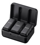 Sony ECM-W3 | Dual-Channel Wireless Camera Microphone for Digital Recording | Content Creation &amp; Vlogging | Dual Transmitter | Compact with Charging case - Black