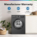 Bosch 8 kg, 5 Star, Anti Stain & AI Active Water+ Fully Automatic Front Loading Washing Machine (WAJ2826DIN, Steam with Anti-Bacteria, Anti-tangle, Anti-Wrinkle, In-Built Heater, Black Grey)