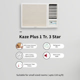 Hitachi 1 Ton 2 Star Window AC (Copper, Dust Filter, 2021 Model, RAW312HEDO, White)
