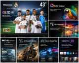 Hisense 43-inch 4K Ultra HD Smart QLED TV | Dolby Vision & Dolby Atmos | VIDAA U9 | Game Mode Plus | Voice Control | 60Hz 43Q6S (Black)