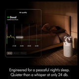 Dyson Hushjet Purifier Compact-HJ10 | Removes 99.97% of pollutants as small as PM 0.3 | Upto 5 Yr Electrostatic filter life | Max coverage upto 1076 sq.ft. | 2 Yr Warranty (White/Silver)