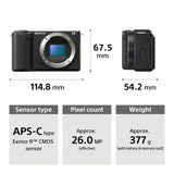 Sony Alpha ZV-E10M2 26 MP Interchangeable Lens Mirrorless Vlog Camera for Creators | APS-C Sensor | 4K 60p with 10bit 4:2:2 Recording - (Black)