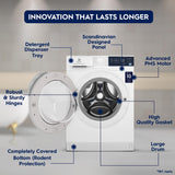 Electrolux 8kg 5 Star EcoInverter Fully Automatic Front Load Washing Machine, Full Load Vapour Wash for Sustainable Clothing, Hygienic Care, White, UltimateCare 300, EWF8024D3WB