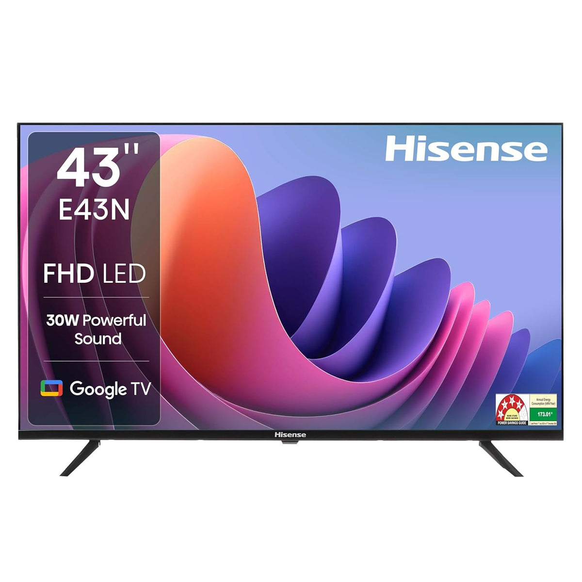 Hisense 108 cm (43 inches) E43N Series Full HD Smart Google LED TV 43E43N (Black)