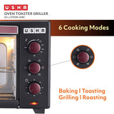 USHA 25 Liters (OTGW 25RC) Oven Toaster Grill (Wine &amp; Matte Black), Medium (OTGW25RC)