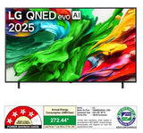 LG 75 Inch (189 cm) 4K QNED 8GA Mini LED Smart TV (2025 Model) with α8 AI Processor Gen2, Dolby Vision &amp; Atmos, Filmmaker Mode, AI Picture Pro
