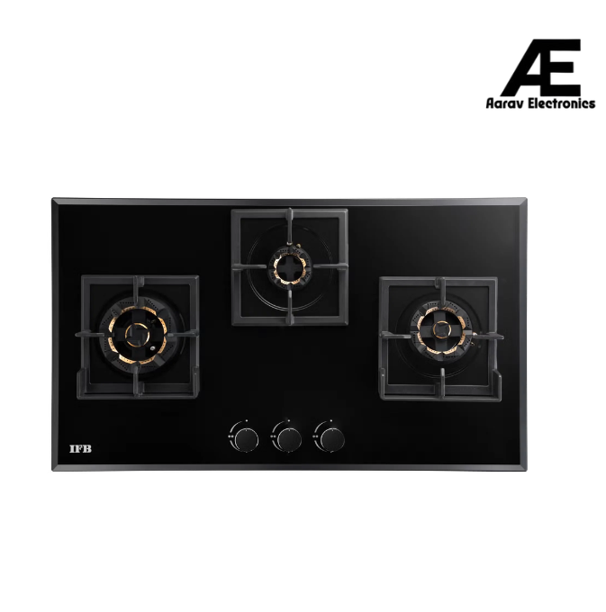 IFB 3 Burners Hybrid Hob with Bevelled Tempered Black Glass